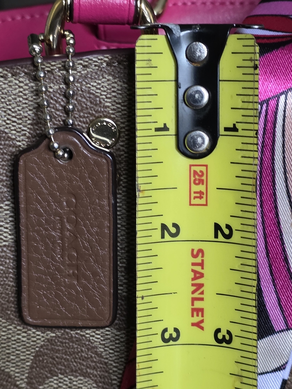 Coach Small Brown Pebbled Leather Hangtag - Picture 5 of 7